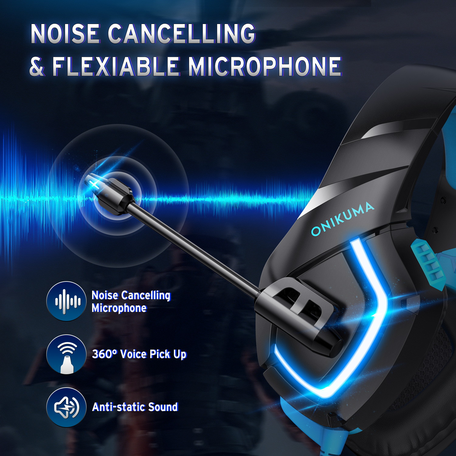 Gaming Headset - Over Ear Gaming Headphone with Microphone, Noise Canceling Stereo Sound Noise, Soft Memory Ear Cup for PC, PS4, Nintendo 64, Xbox One (Adapter Not Included)