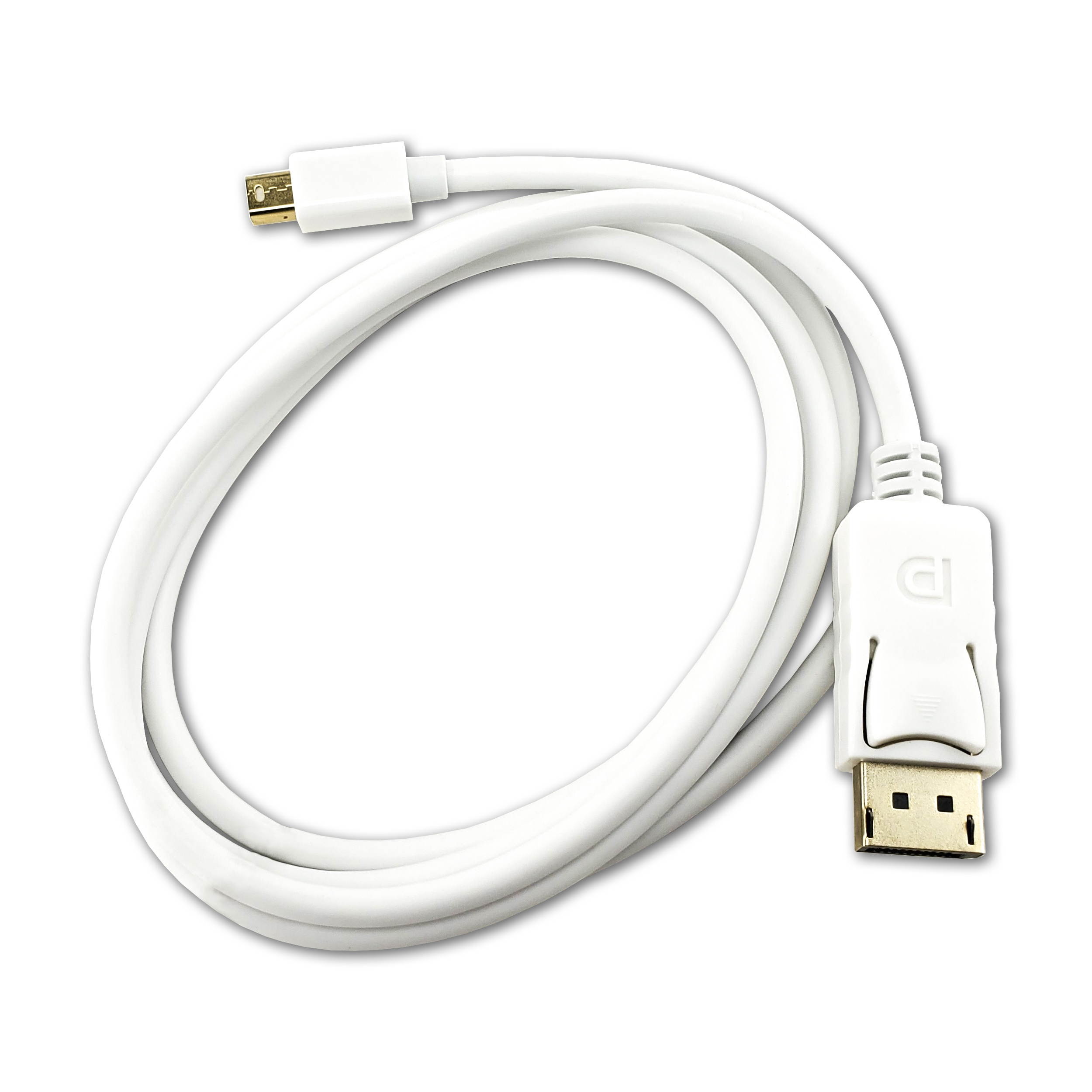 SatelliteSale Mini DisplayPort DP to Display Port White Gold Plated Cable 15 ft.