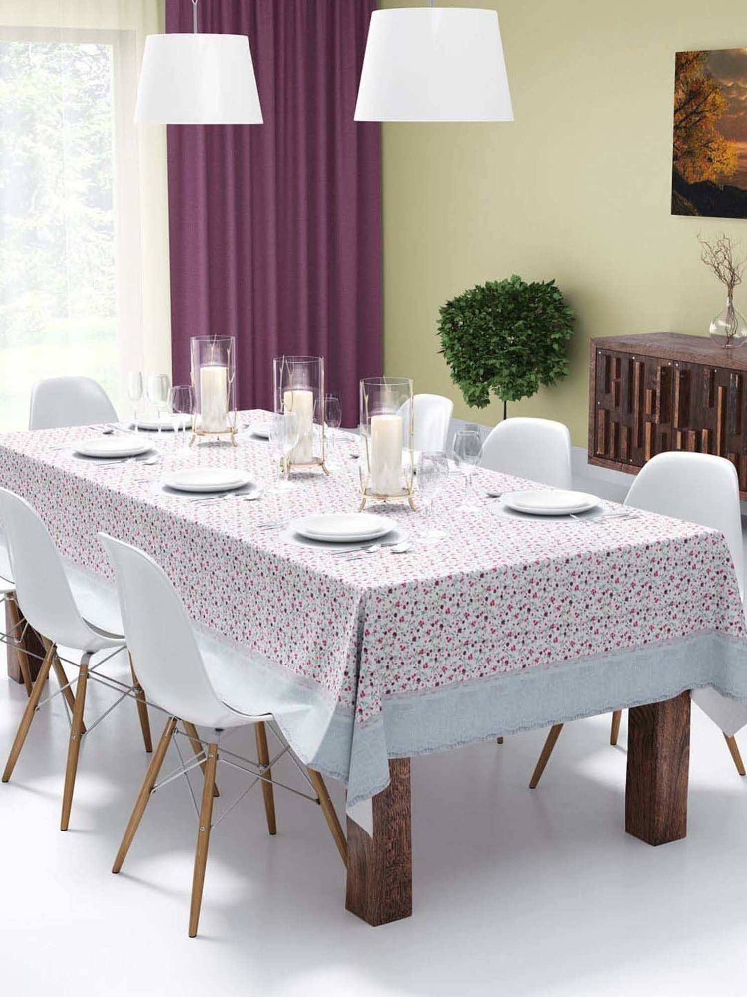 Bianca Classic Clear Multicolor Pvc 8-10 Seater Table Cloth