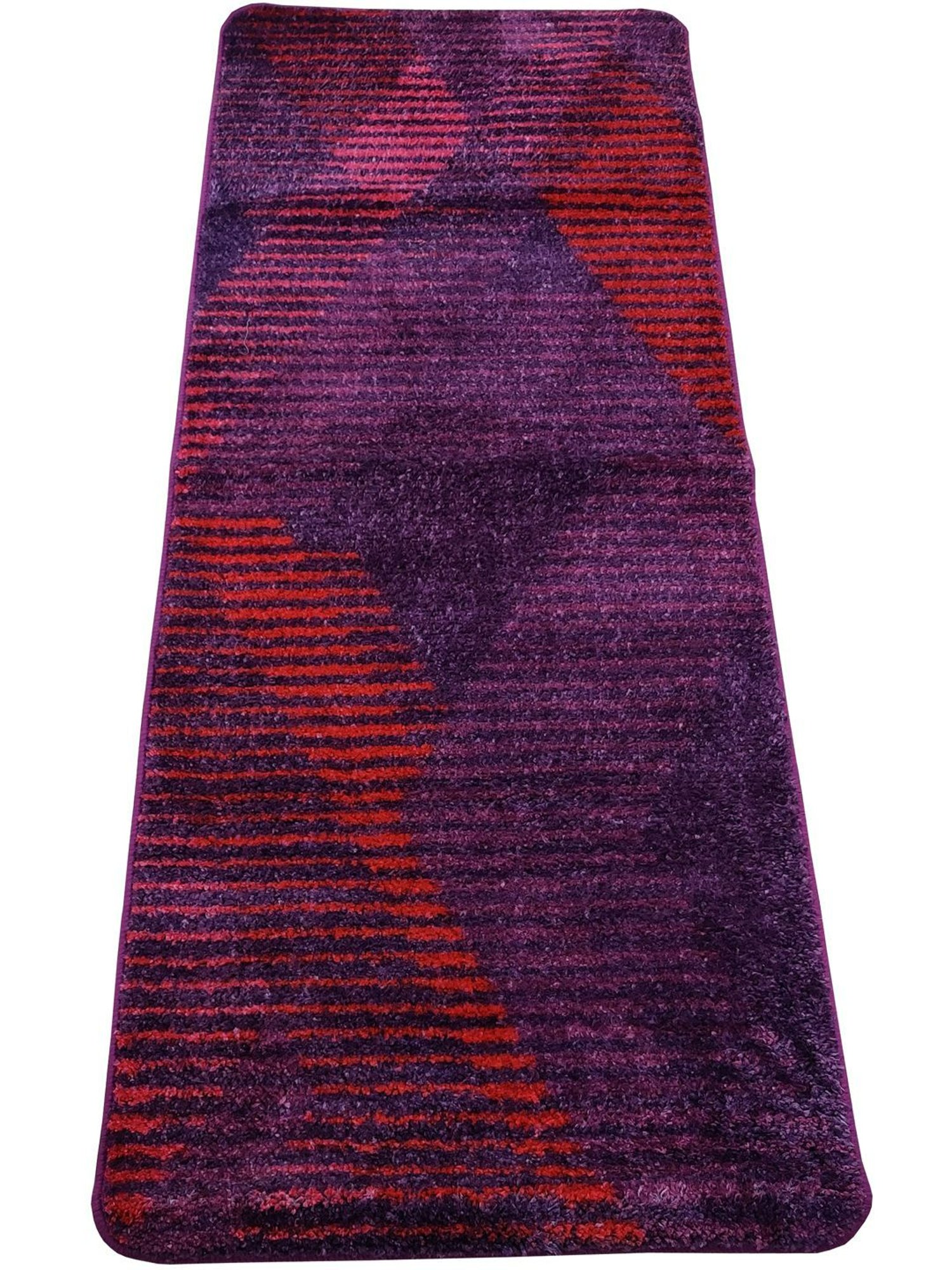 Bianca Plum & Red Microfibre Non-Slip Rug