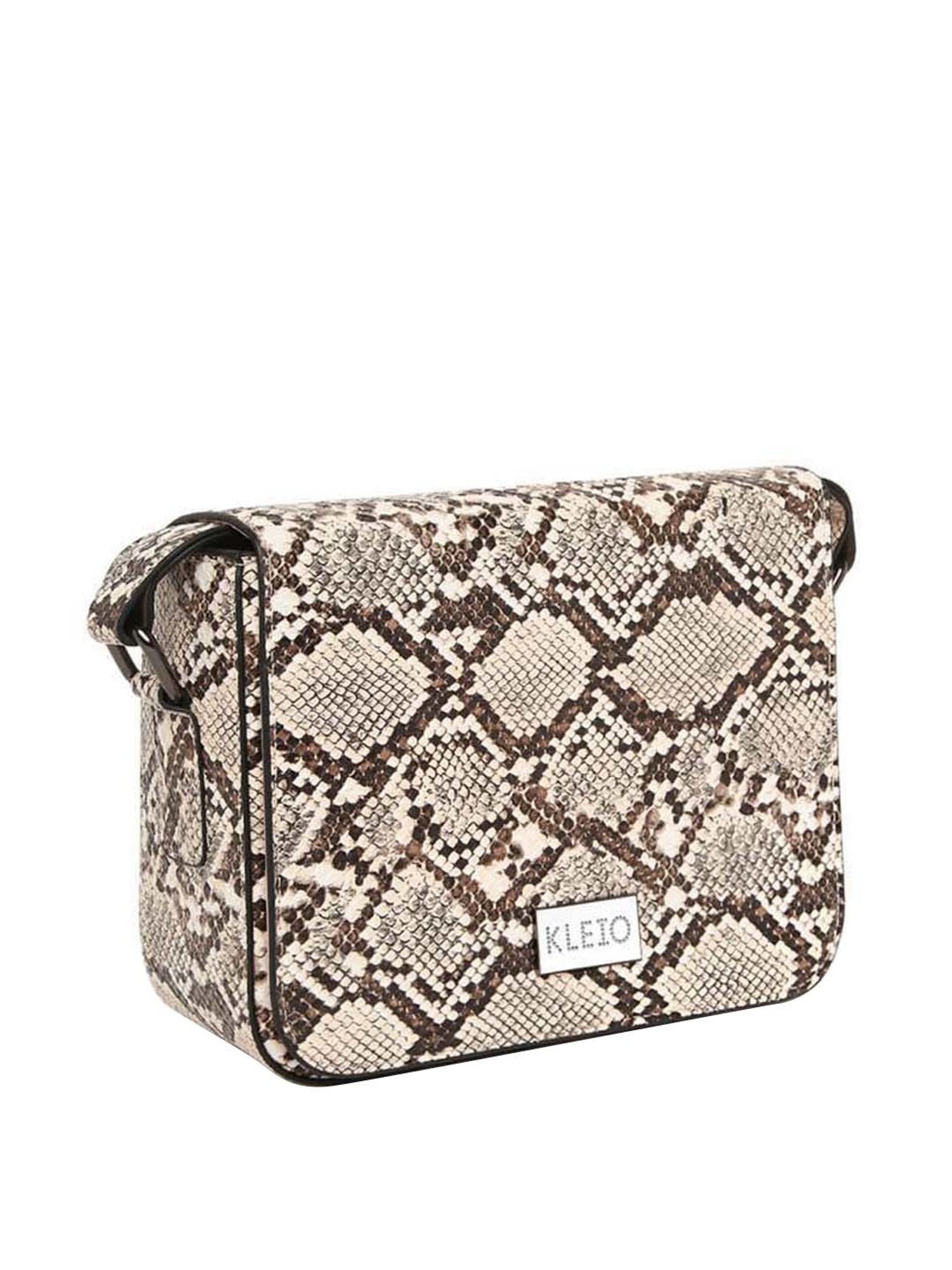 KLEIO Beige Textured Medium Sling Handbag