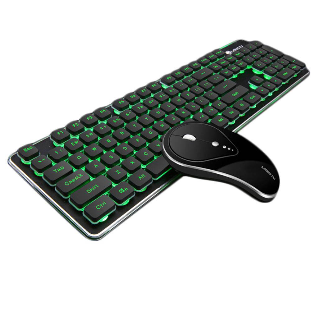 Wireless Rechargeable Gaming Keyboard and Mouse set, 104Keys 2.4G Wireless backlight Waterproof Keyboard and Silent Mouse for PC Laptop