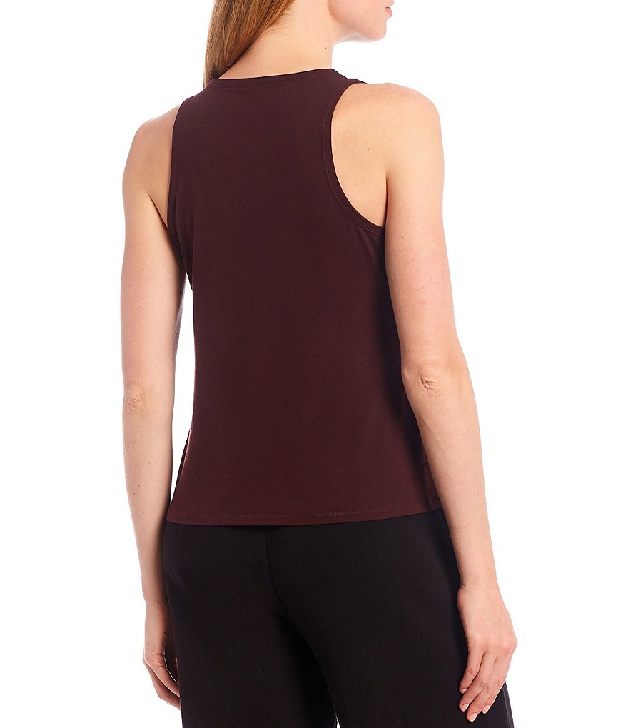 J.McLaughlin Durham Sleeveless Ruffle V-Neck Denim Blouse