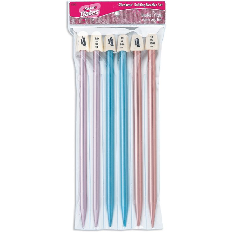 Silvalume Single Point Knitting Needles 10" Gift Set-Sizes 11 To 15