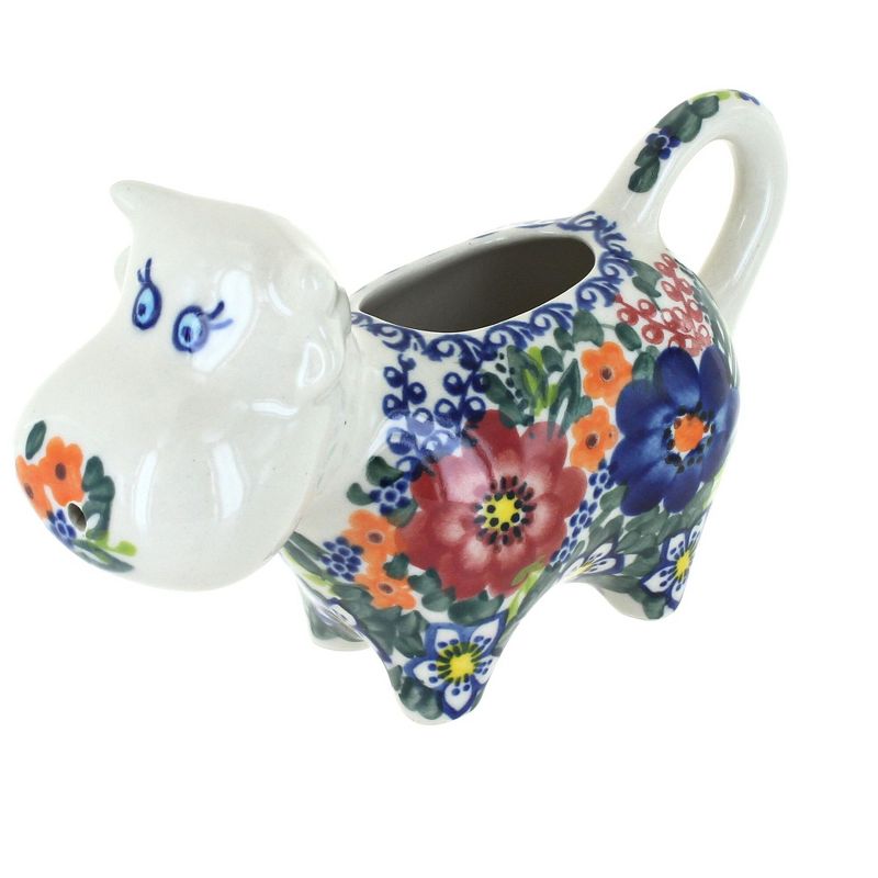 Blue Rose Polish Pottery Berry Bouquet Large Cow Creamer