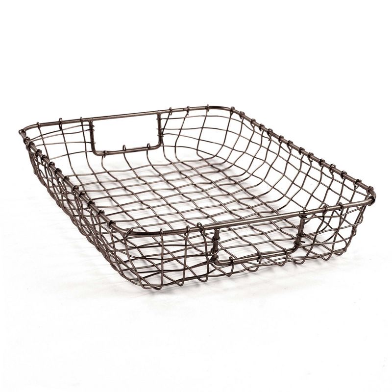 Design Ideas Cabo Letter Basket - Hand Woven Wire Construction - Natural, 14" x 8.3" x 5.1"