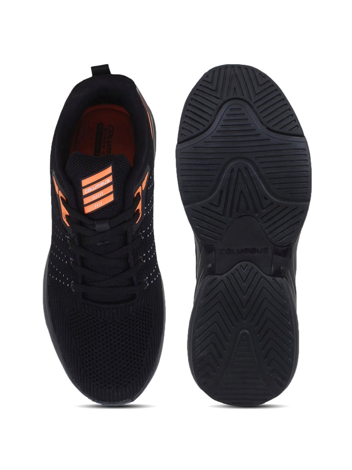 Columbus Men's Black Running Shoes