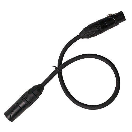 LyxPro 3 ft High End XLR cable 4-Conductor Star Quad Microphone Cable - Black