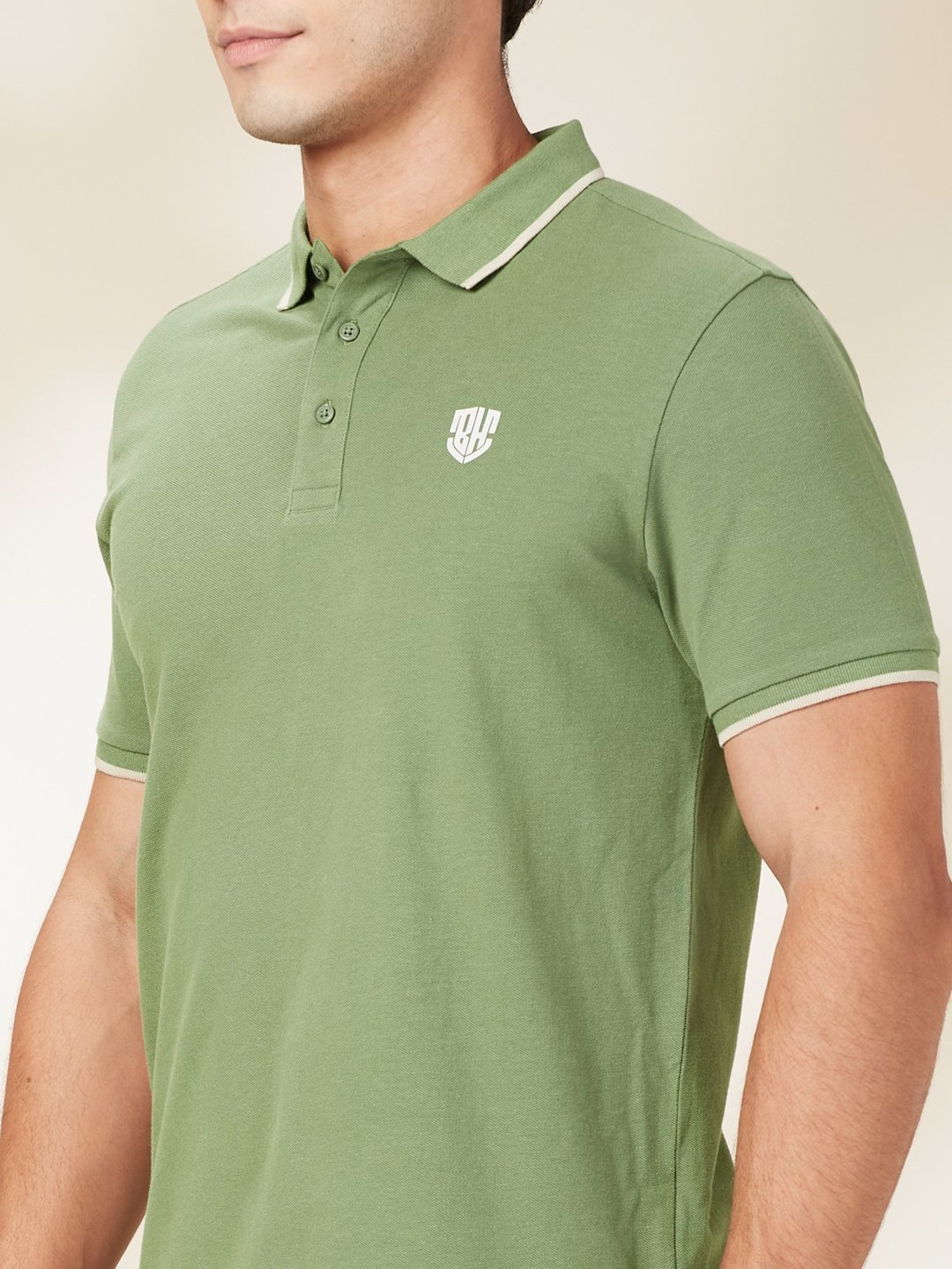 Being Human Dark Green Regular Fit Polo T-Shirt