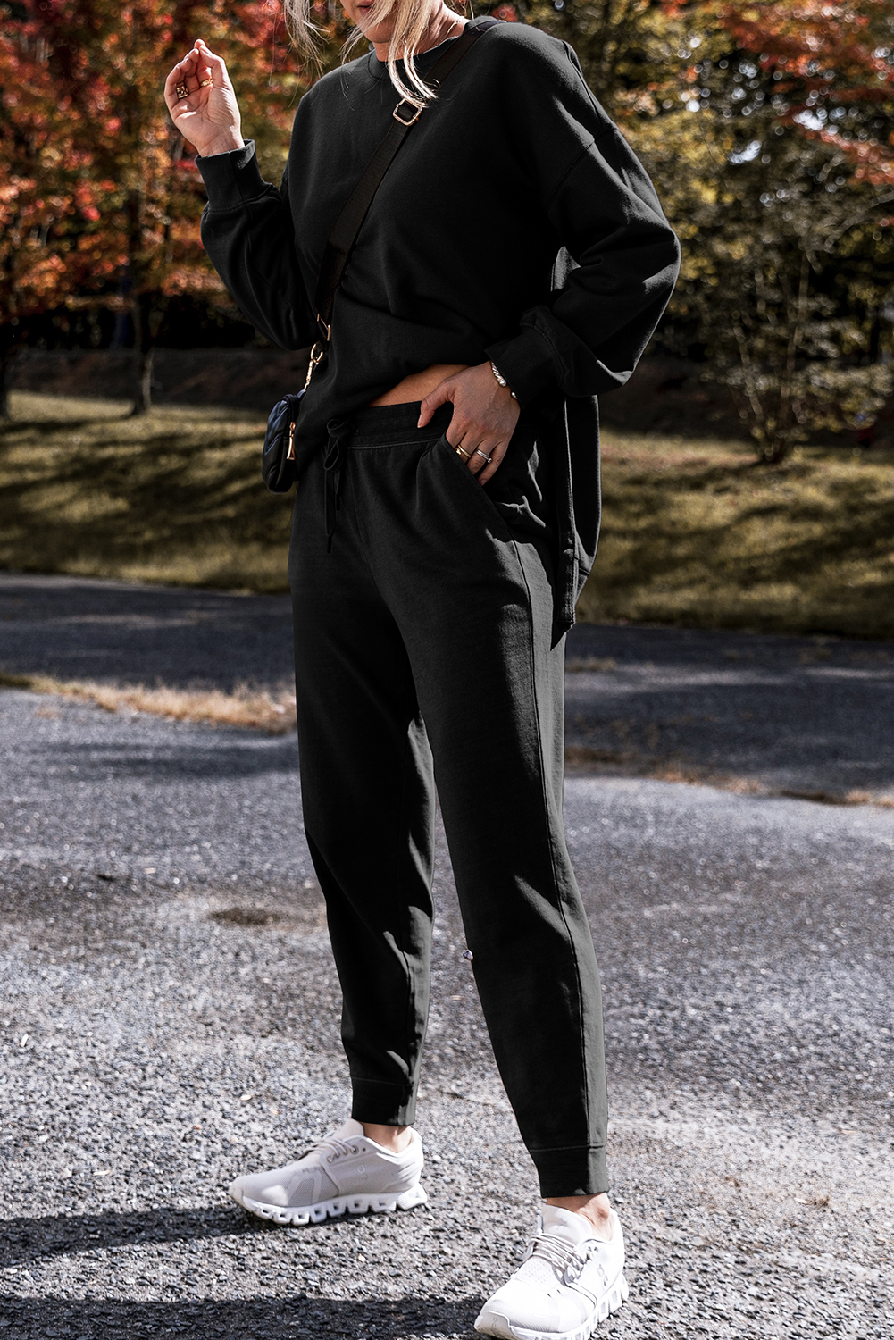 Green Solid Color Quilted Long Sleeve Top and Wide Leg Pants Set