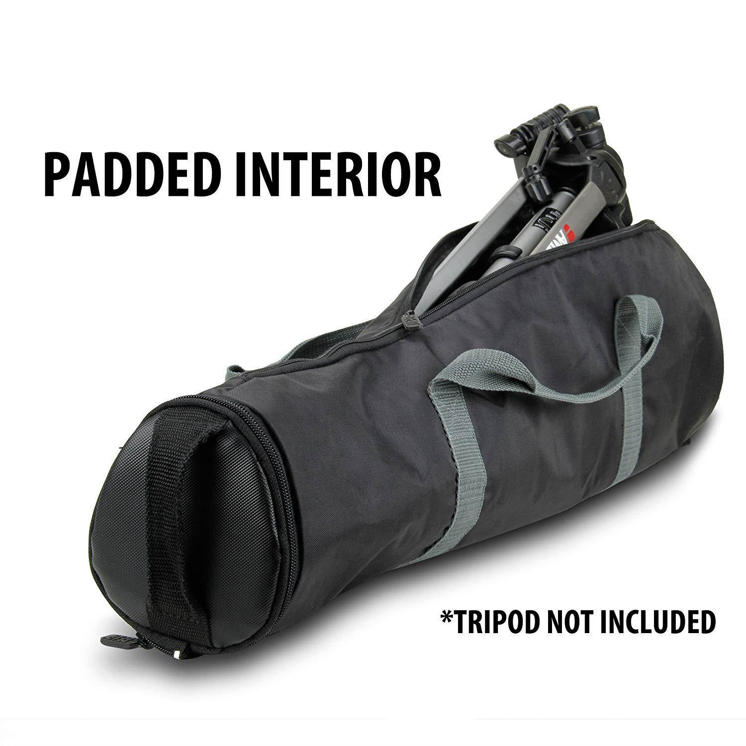 USA Gear Tripod Stand Carrying Case Photography Bag (30 inch) with Travel Strap, Expanding Top and Storage Works with Vanguard, Polaroid, Digital Concepts and More 30-inch Foldable Tripods