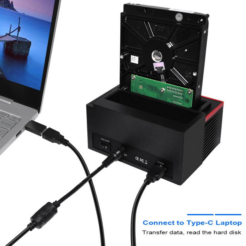 2.5/3.5" SATA IDE HDD Docking Station Clone HDD Enclosure USB 2 ports USB 2.0/Type C Hub MS/M2/XD/CF/SD/TF Card Reader