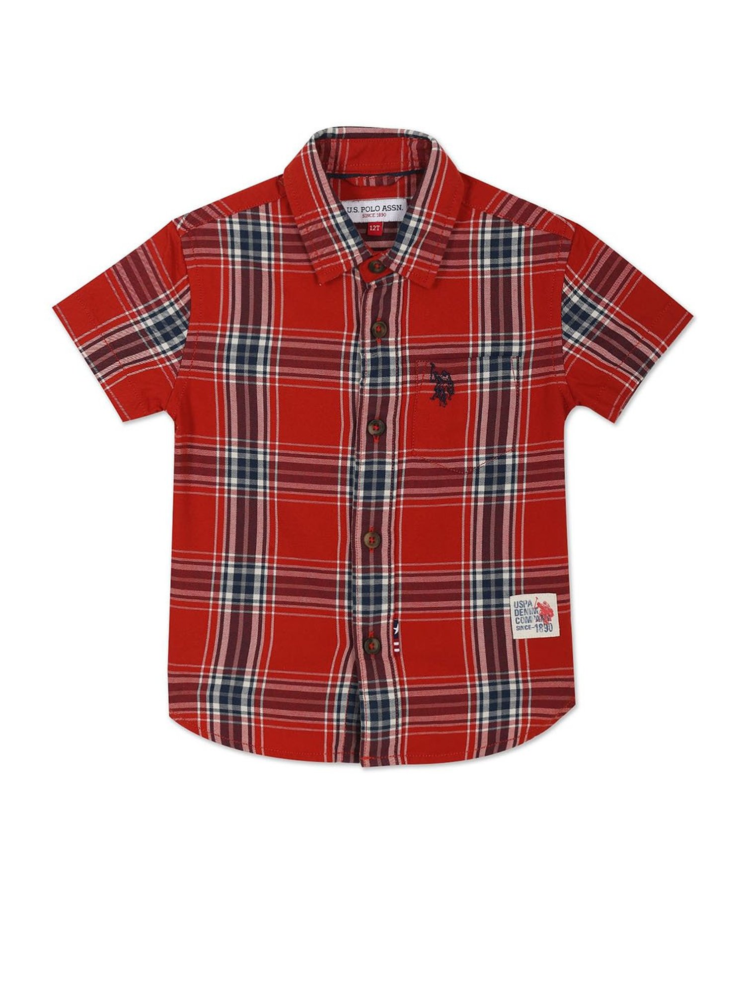 U.S. Polo Assn. Kids Red Checks Shirt