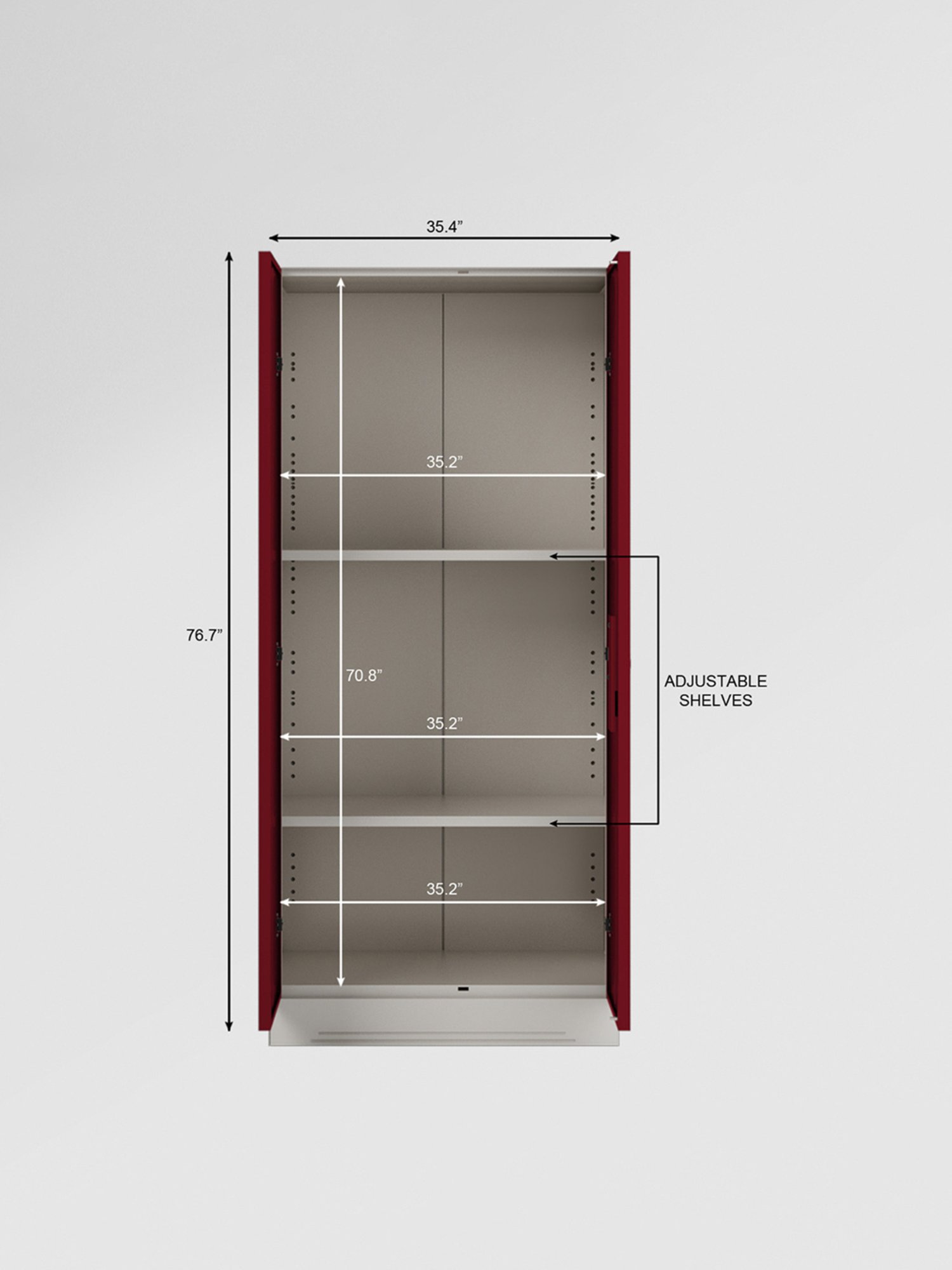 Godrej Interio Slimline 2-Door Steel Almirah, Red (1-Year Warranty)
