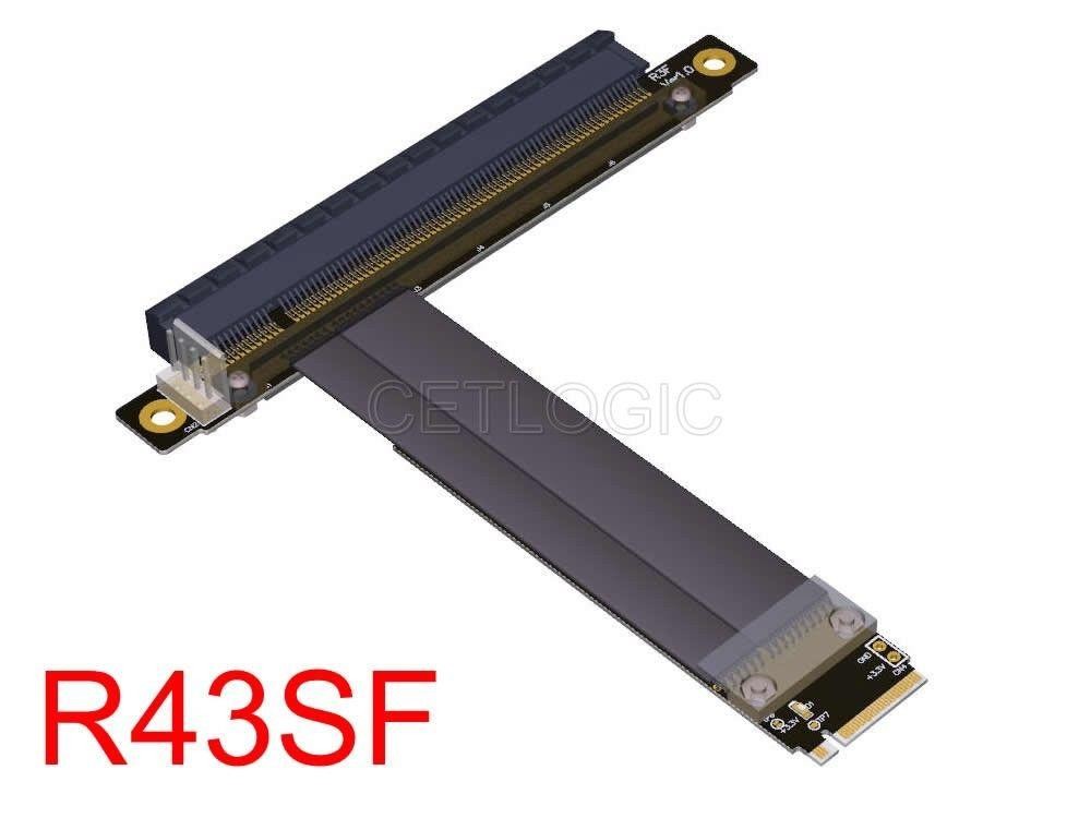 M.2 Key M to PCIe x16 Extender Cable Adapter, R43S,Stable PCIe Gen3 8Gbps