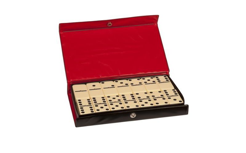 WE Games Double Nine Dominoes - Ivory Tiles, Thick Size