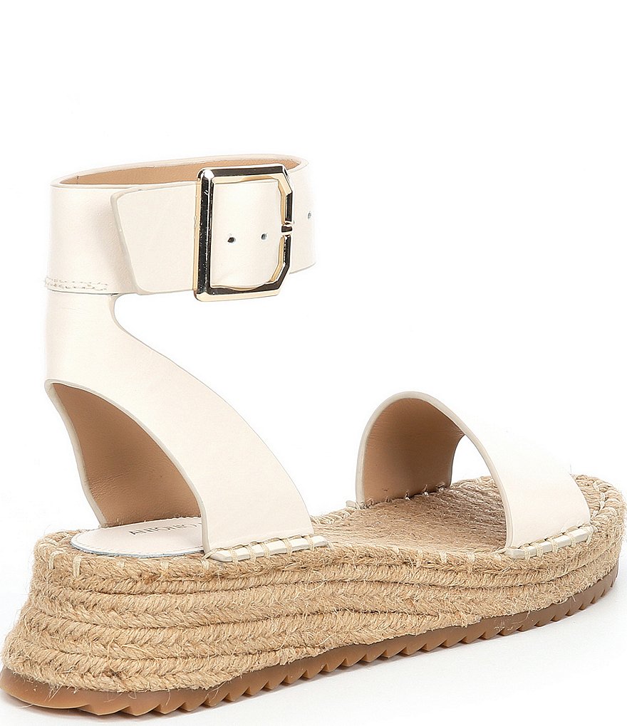 Antonio Melani Fosterr Leather Ankle Strap Espadrille Wedges