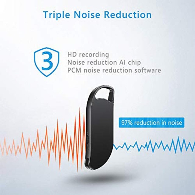64GB Keychain Voice Recorder, Vandlion Voice Activated Recorder with Triple Noise Reduction, Small Audio Recorder for Lecture, Interview, Meeting and More