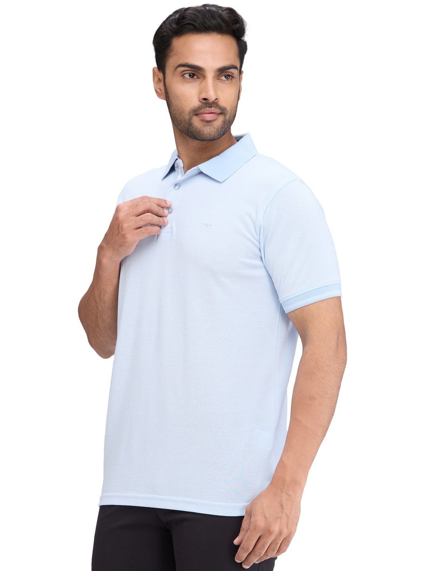 Park Avenue Blue Slim Fit Polo T-Shirt