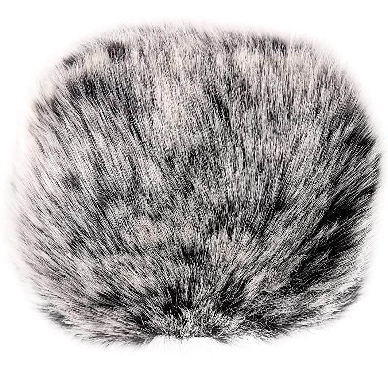 Furry Windscreen Muff Mic Cover Wind Muff Outdoor Microphone Wind Cover Compatible with Zoom H5 H6 and More Gray