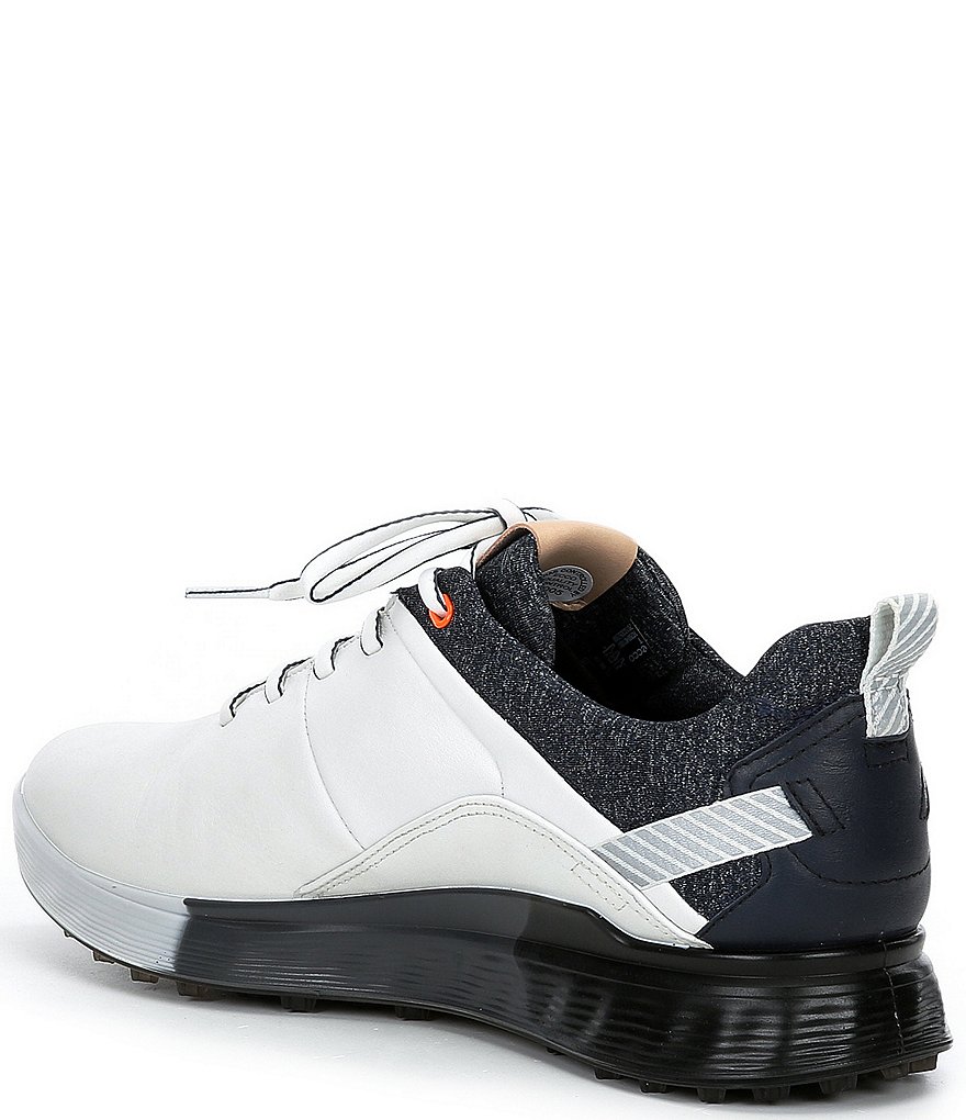 ECCO Men's S-Three Spikeless Waterproof Lace-Up Golf Shoes
