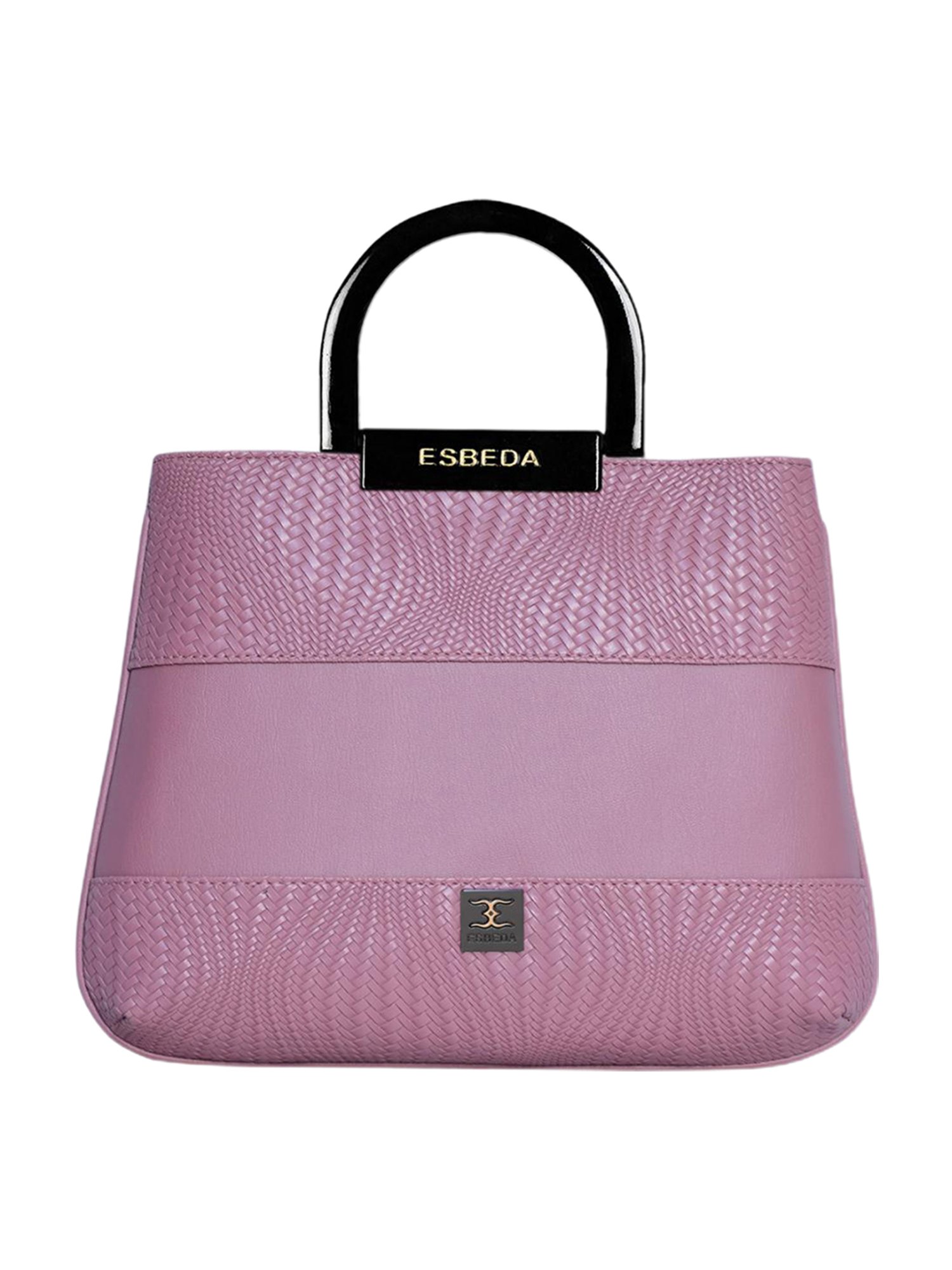 Esbeda Pink Textured Medium Satchel Handbag