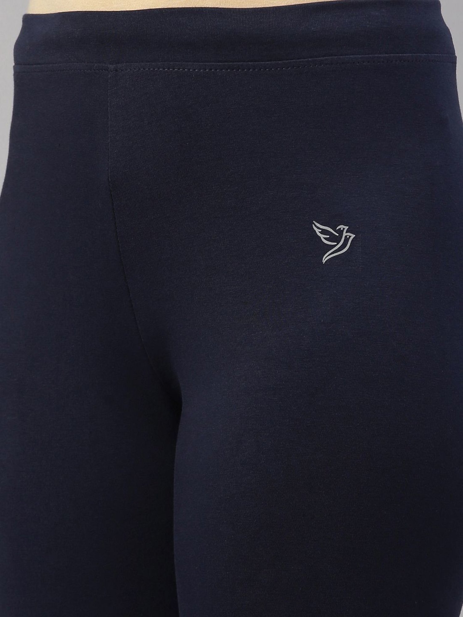 TWIN BIRDS Navy Cotton Capris