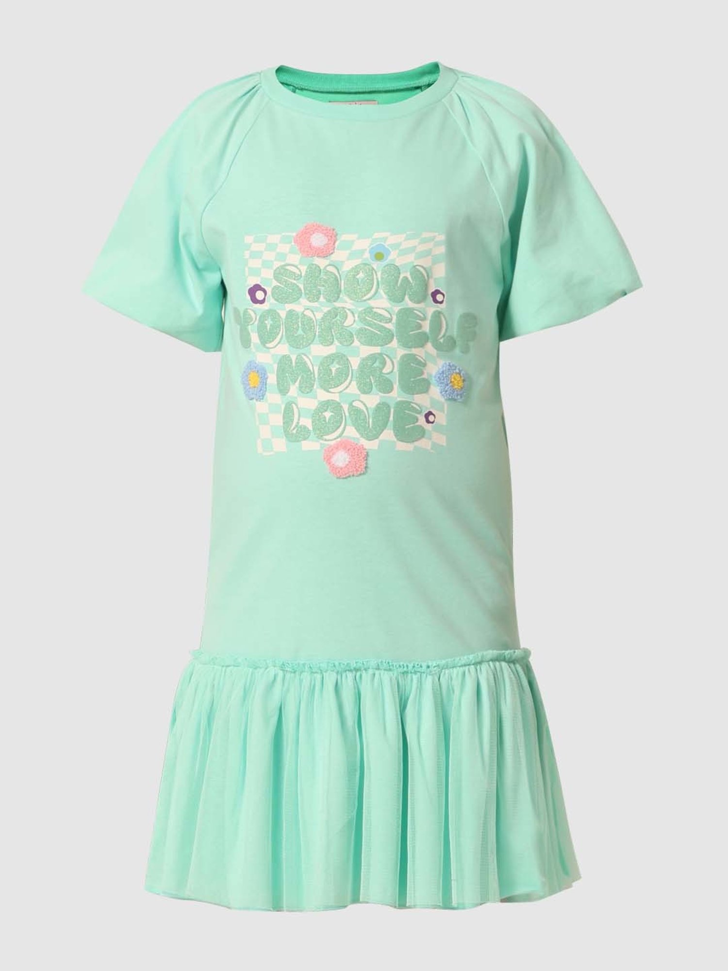 VERO MODA GIRL Blue Cotton Embroidered Dress