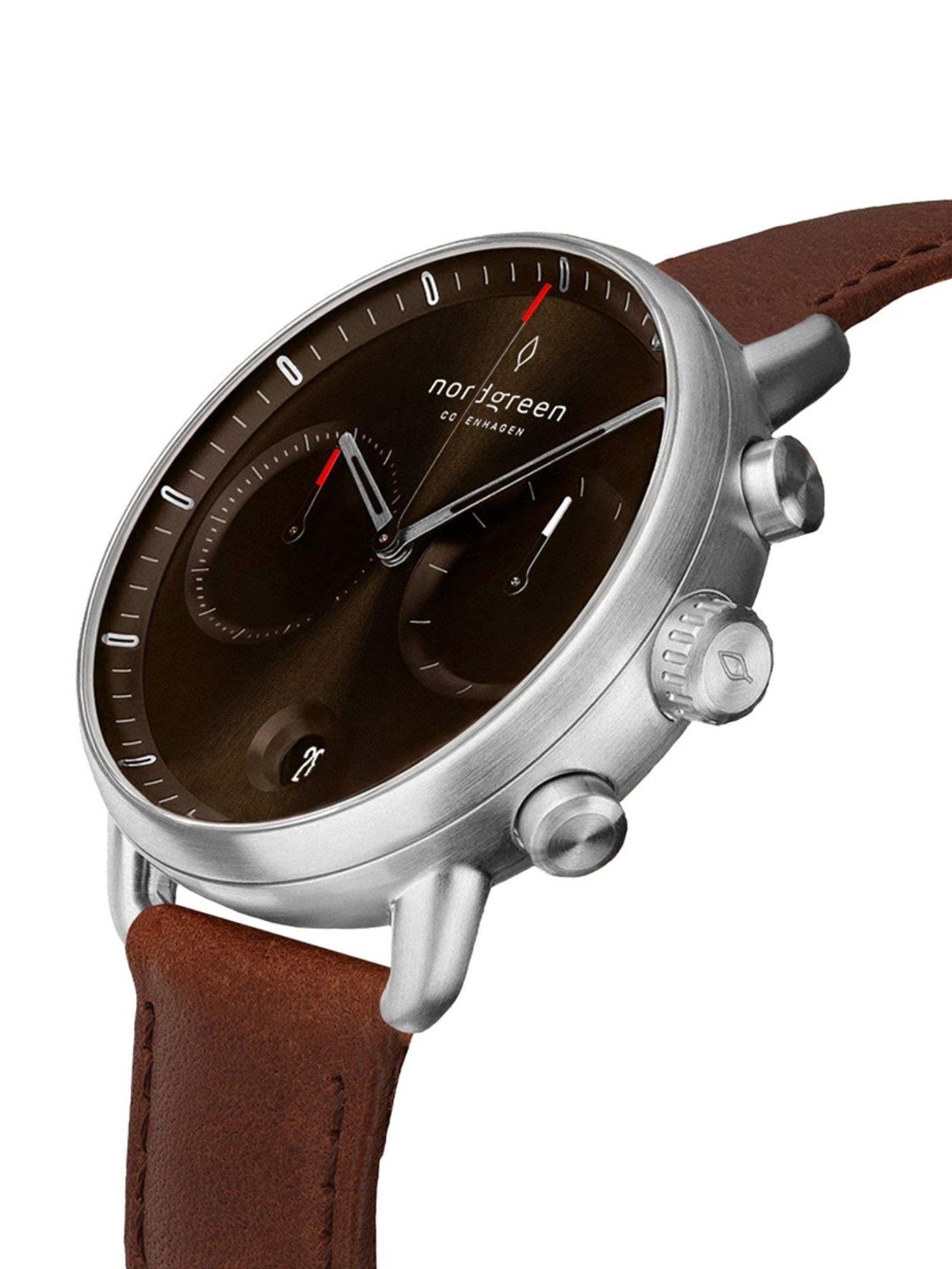 Nordgreen PI42SILEBRBS Pioneer Analog Watch for Men