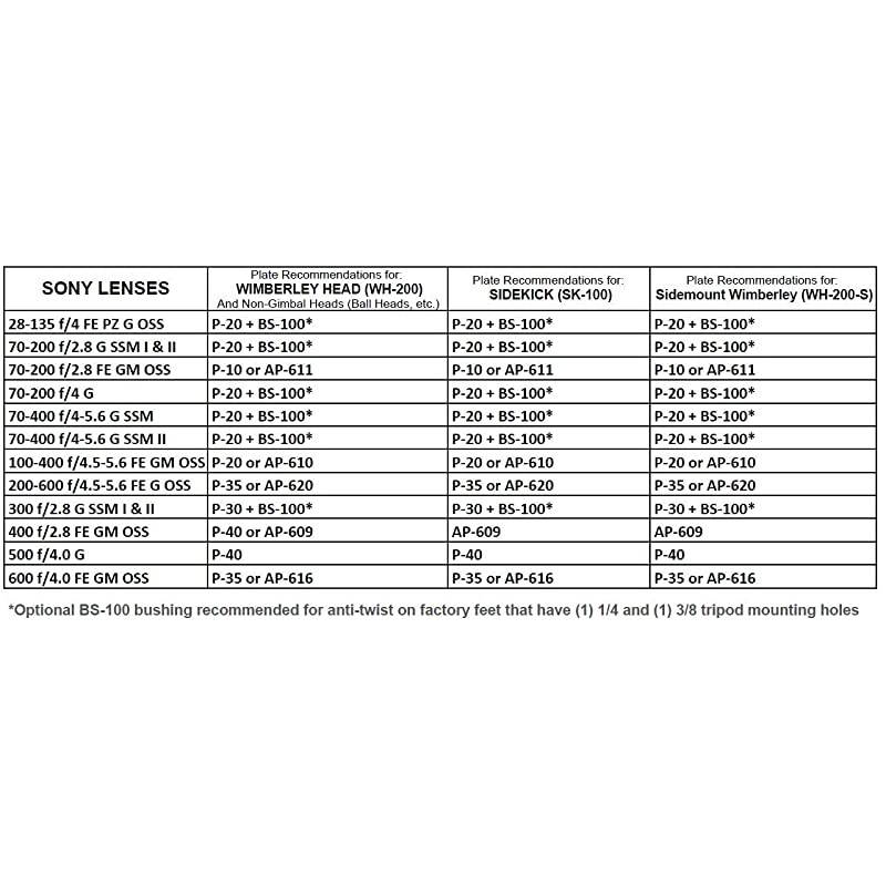 AP-620 Replacement Lens Foot for Sony 200-600 G OSS - Permanent Style - Arca-Swiss Style - Made in USA