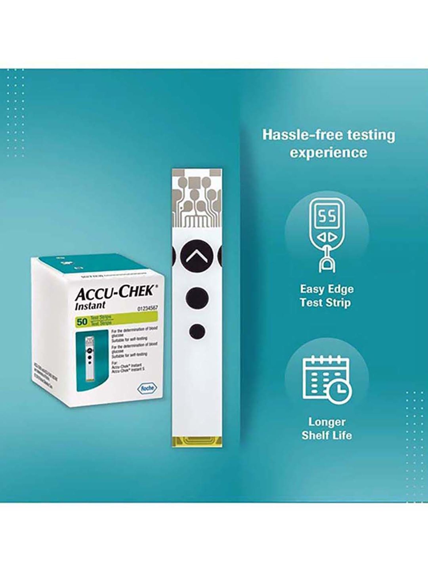 Accu Chek Instant S Blood Glucometer with 10 Test Strip (White)