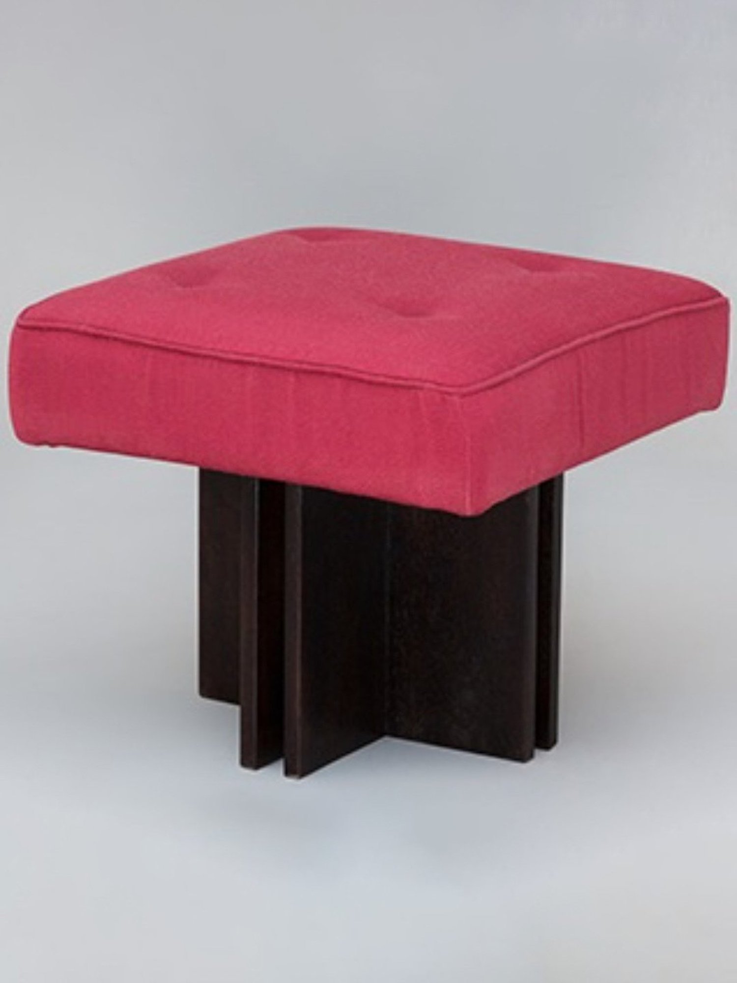 Artisans Rose Flat Tufted Pink Canvas Pouffe