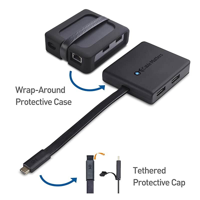 Dual Monitor USB C Hub (USB C Dock) with Dual 4K DisplayPort, 2X USB 2.0, Ethernet, and 60W Charging - Thunderbolt 3 Port Compatible for Windows and Linux