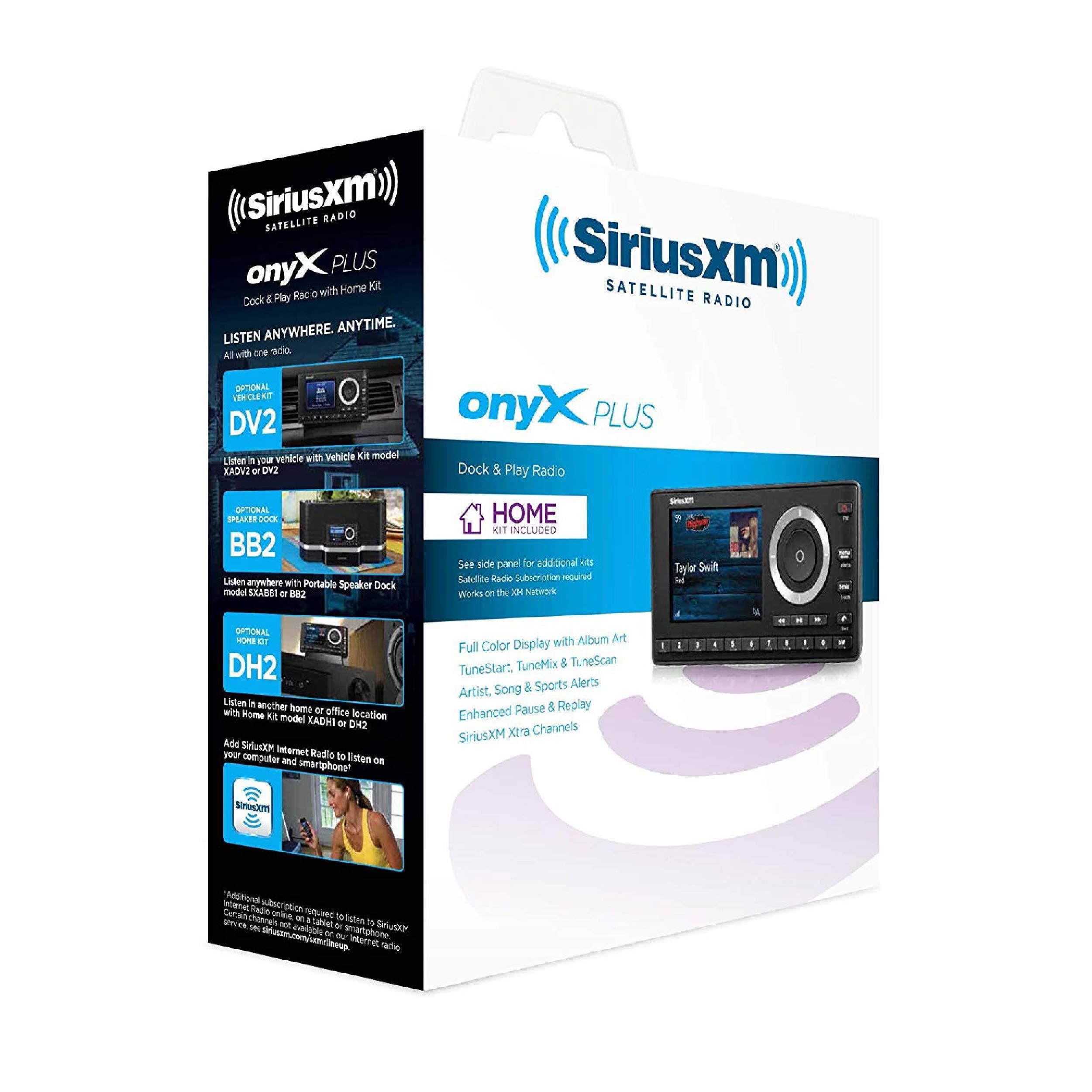 SiriusXM SXPL1H1 Onyx Plus Satellite Radio with Home Kit with Free 3 Months Satellite and Streaming Service