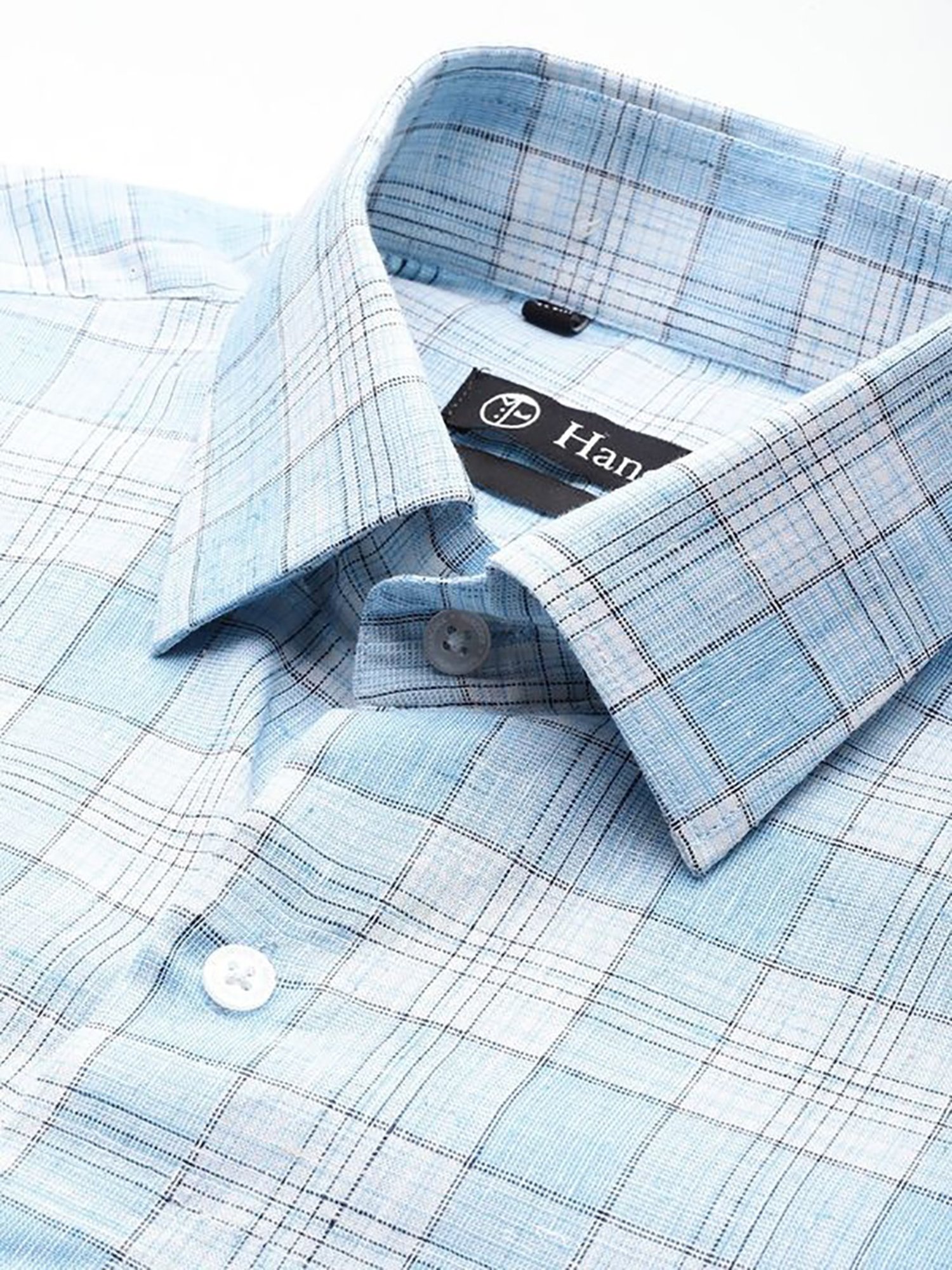 Hancock Blue Slim Fit Checks Shirts