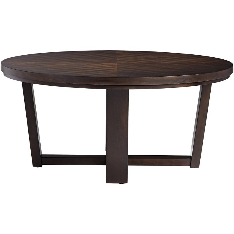 Elm Lane Conrad 40" Wide Dark Brown Wood Round Coffee Table