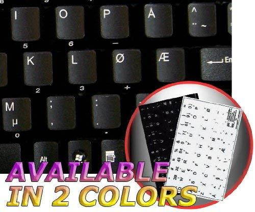 NORWEGIAN KEYBOARD STICKERS ON BLACK BACKGROUND NON-TRANSPARENT FOR DESKTOP, LAPTOP AND NOTEBOOK