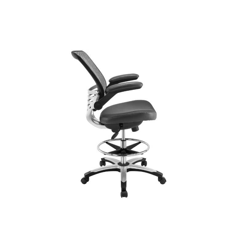 Edge Drafting Chair - Reception Desk Chair - Flip-Up Arm Drafting Chair in Gray