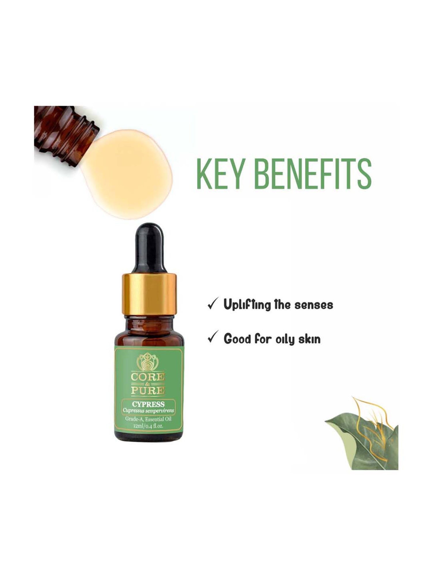 CORE & PURE Cypress Essential Oil - 12 ml