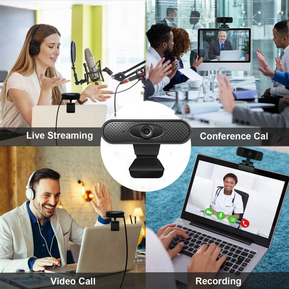 1080P Full HD Webcam with Microphone for PC Desktop  Laptop USB 2.0 Web Camera