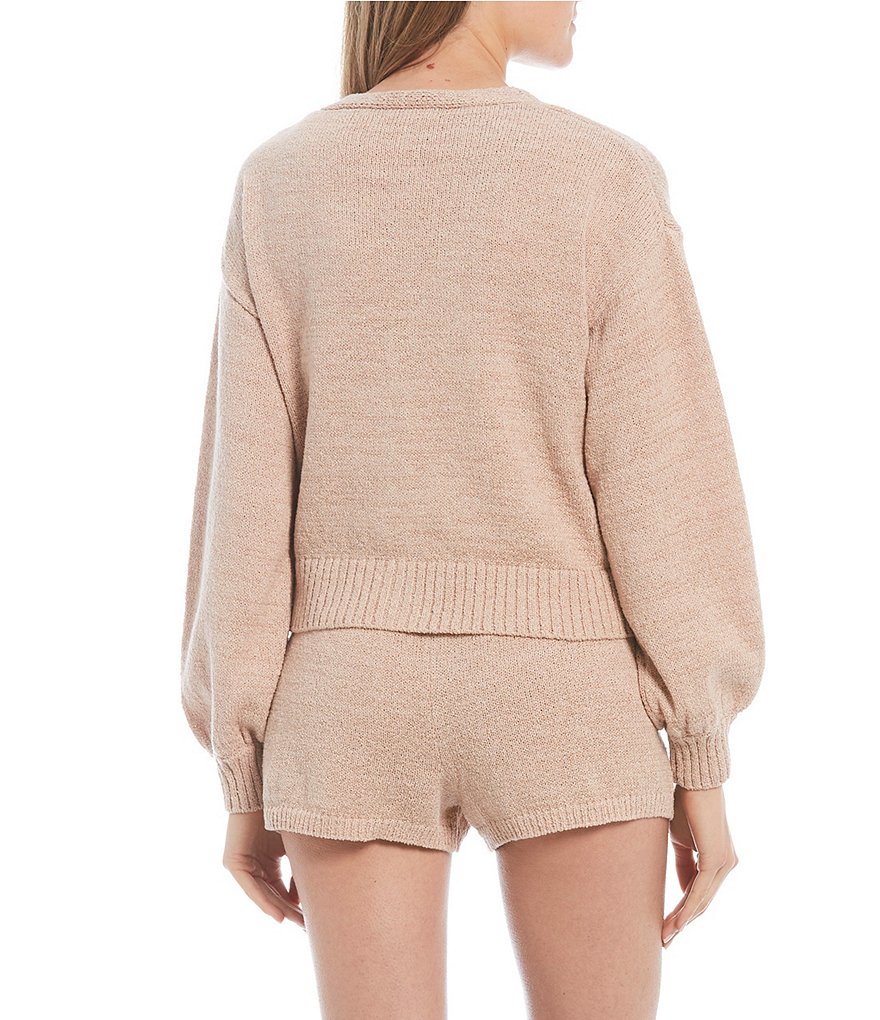 GB Round Neck Fuzzy Eyelash Sweater