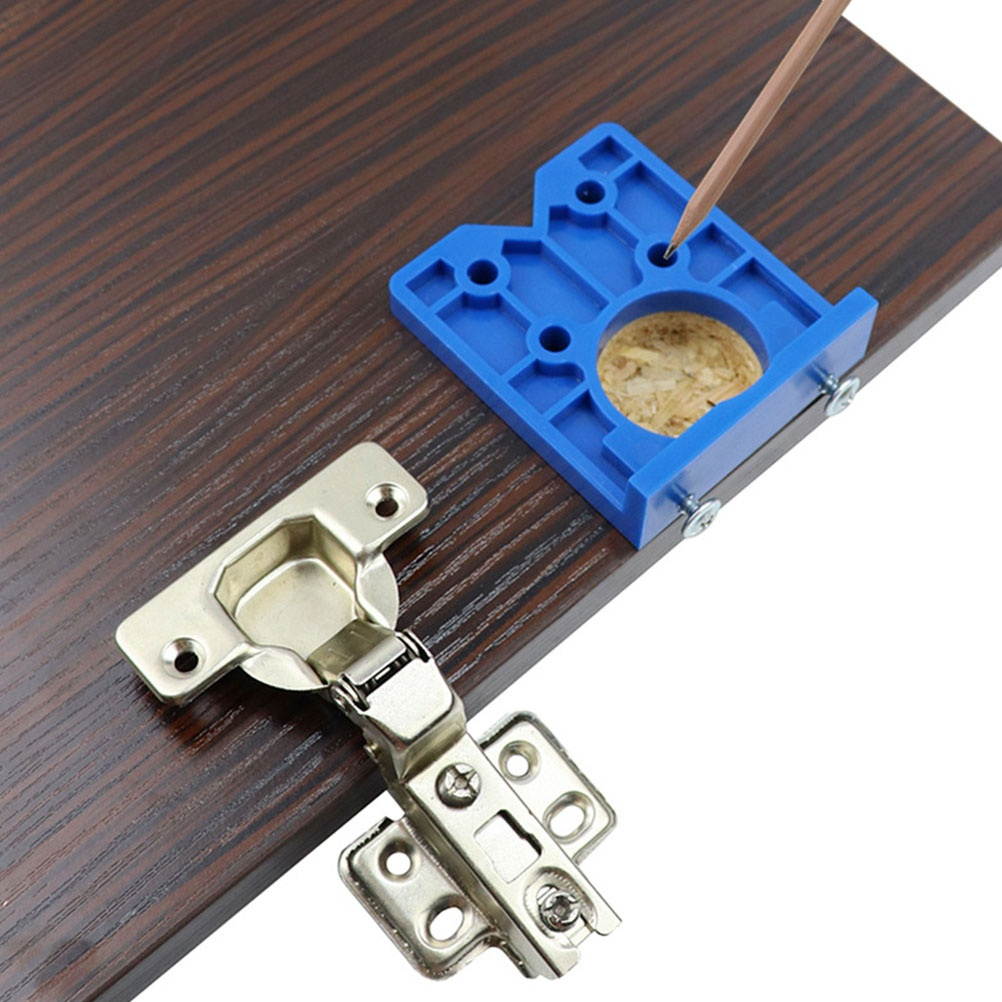 Hinge Drilling Jig and 35mm Drill Bit Precision Punch Tools Set for Woodworking