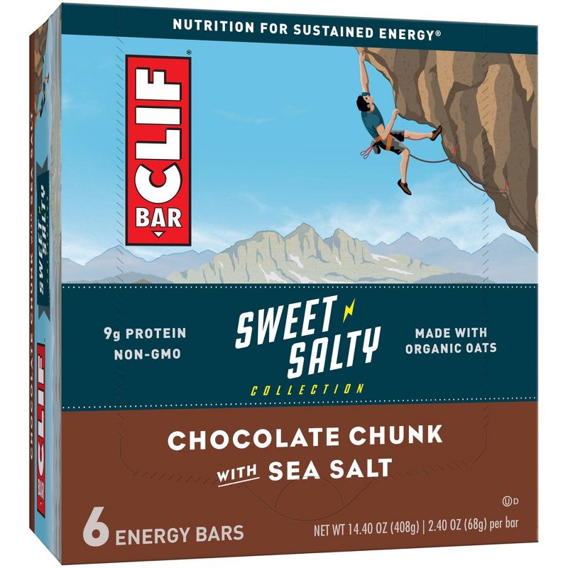 CLIF Bar Sweet & Salty Chocolate Chunk with Sea Salt Energy Bars - 6ct