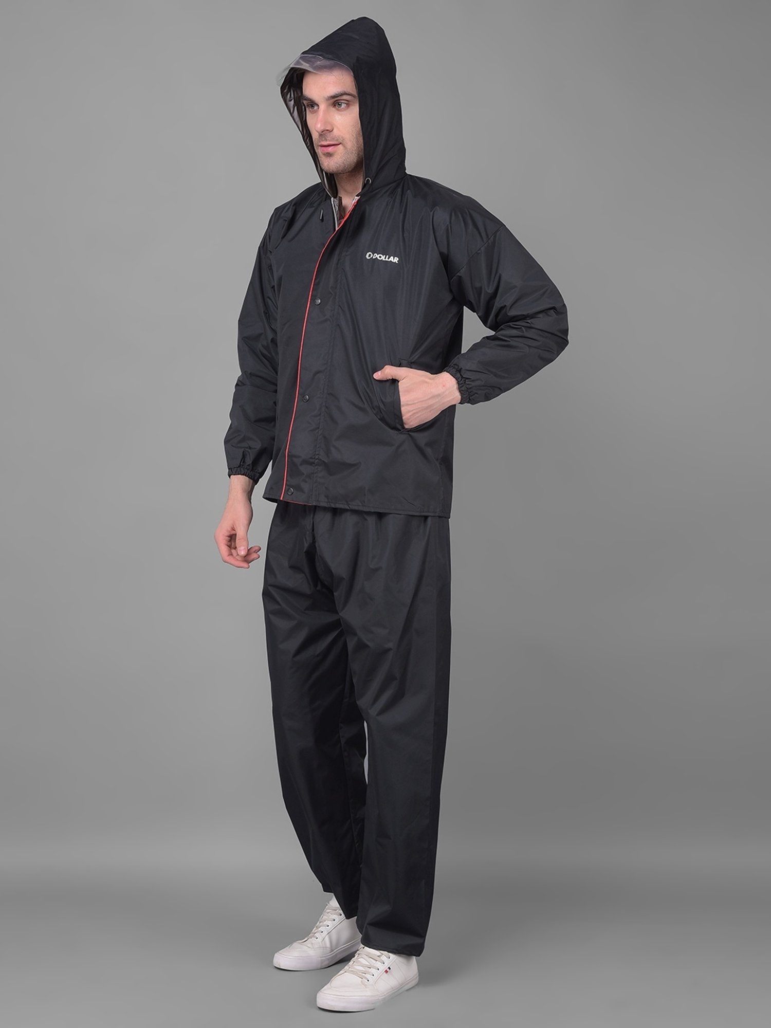 Wildcraft Red & Maroon Regular Fit Colour Block Rainwear Jacket