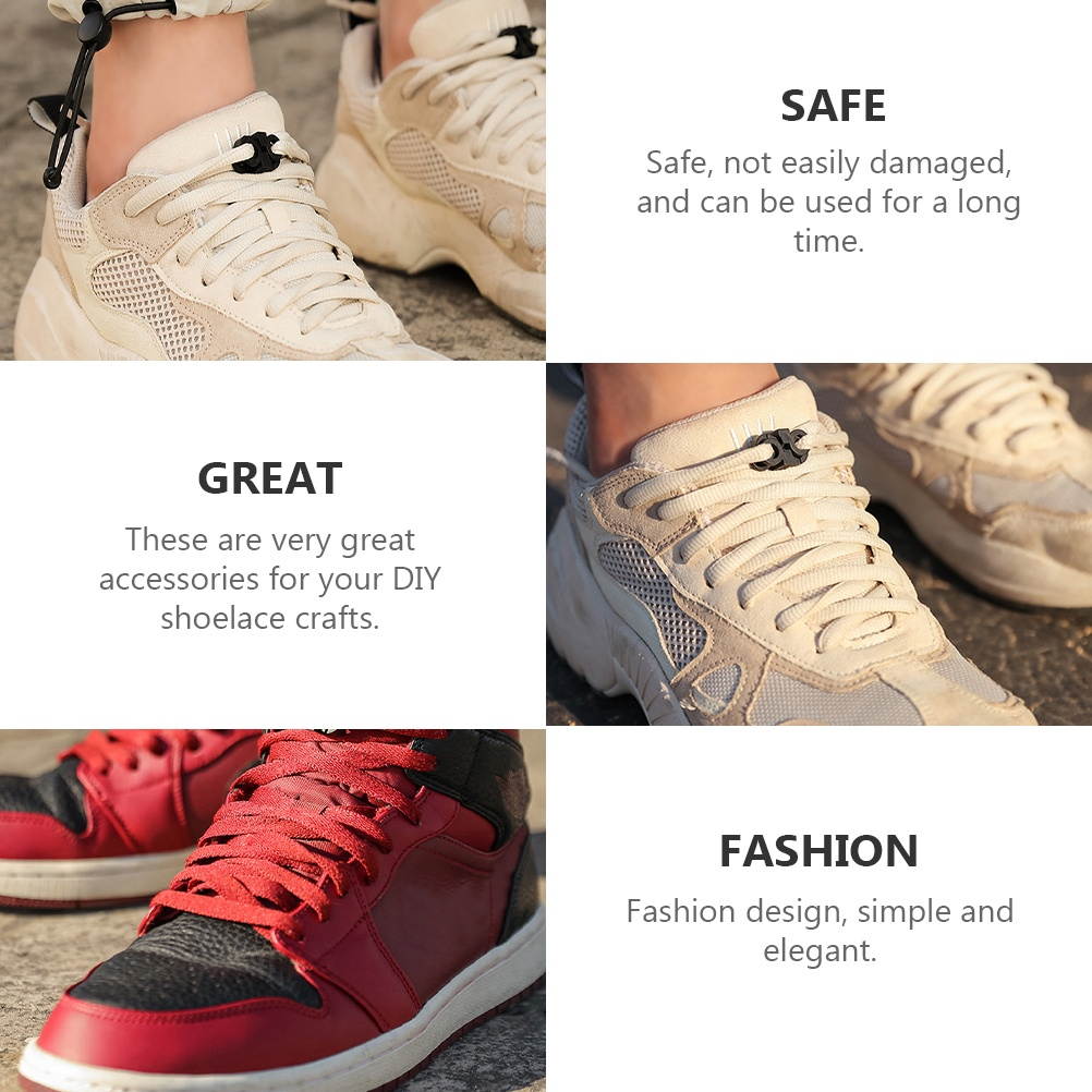 60Pcs Durable Portable Shoes Lace Hooks Parachute Cord Adjustable Buckles for Men