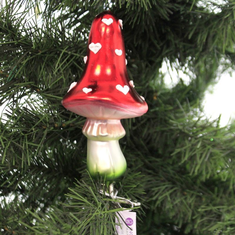 Inge Glas 5.25" Magic Mushroom Fungus Toadstool  -  Tree Ornaments