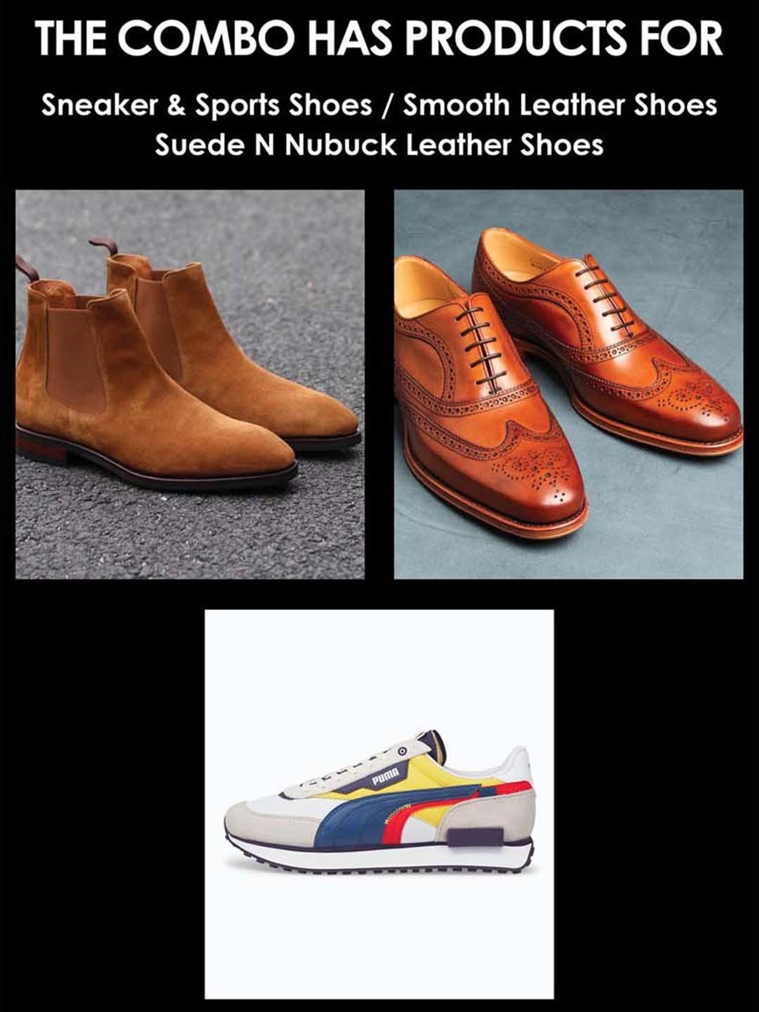 Pro Multicoloured Shoe Care Jumbo Combo (Pack of 6)