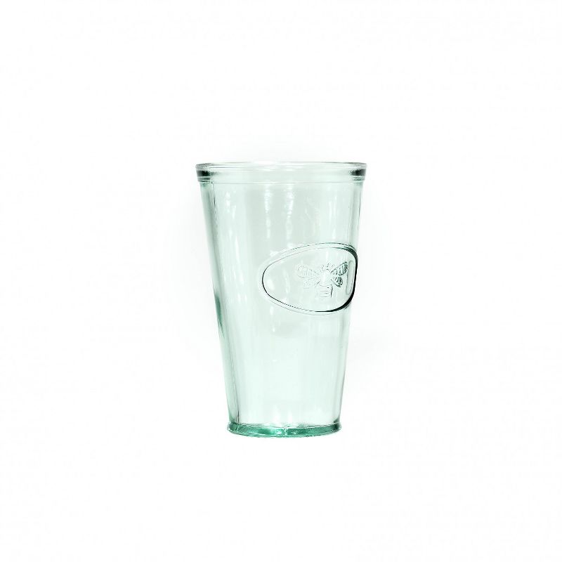 Amici Home Italian Recycled Green Bee Hiball Glass, 16oz, Set of 6