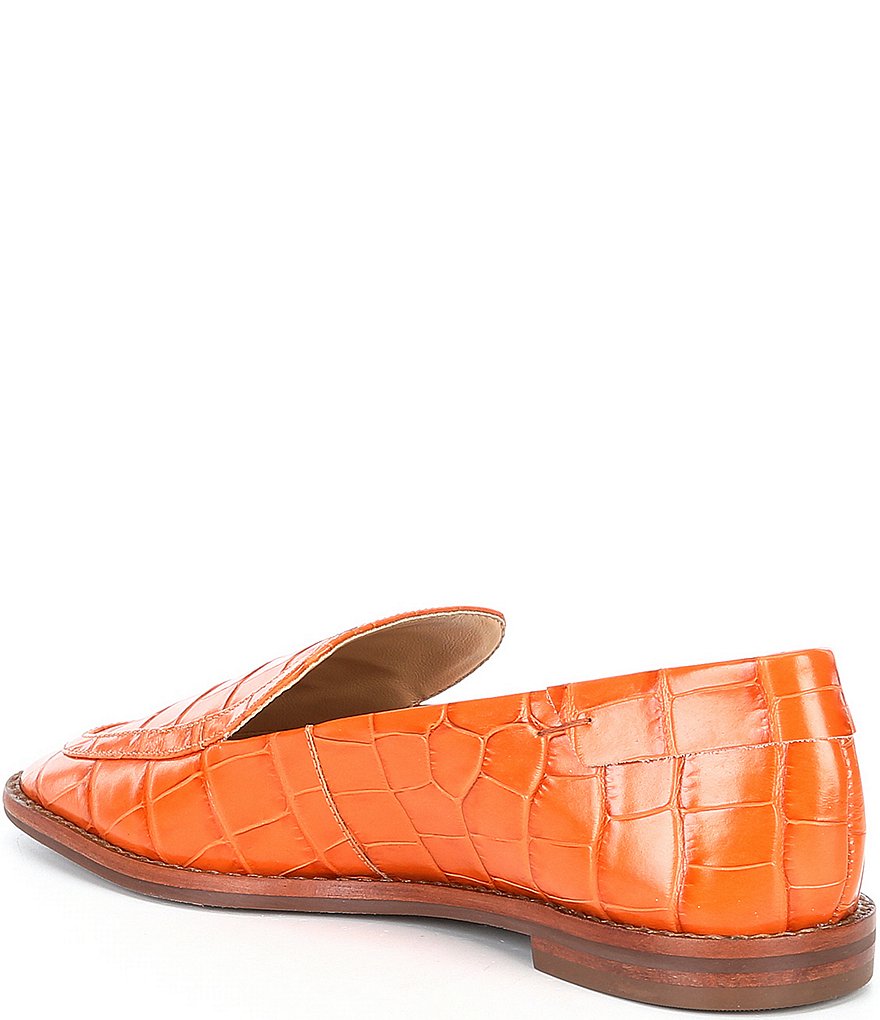 Schutz Hada Croco Print Leather Loafers