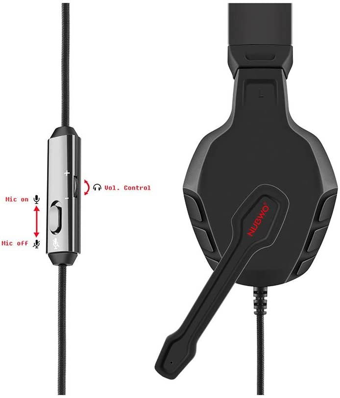 Gaming Headset for PS4, Xbox One/Xbox One S Controller, Nintendo Switch, Heavy Bass Headphones with Mic, Volume Control for Mobile Phone, iPad, PC, MAC, Laptop Computer